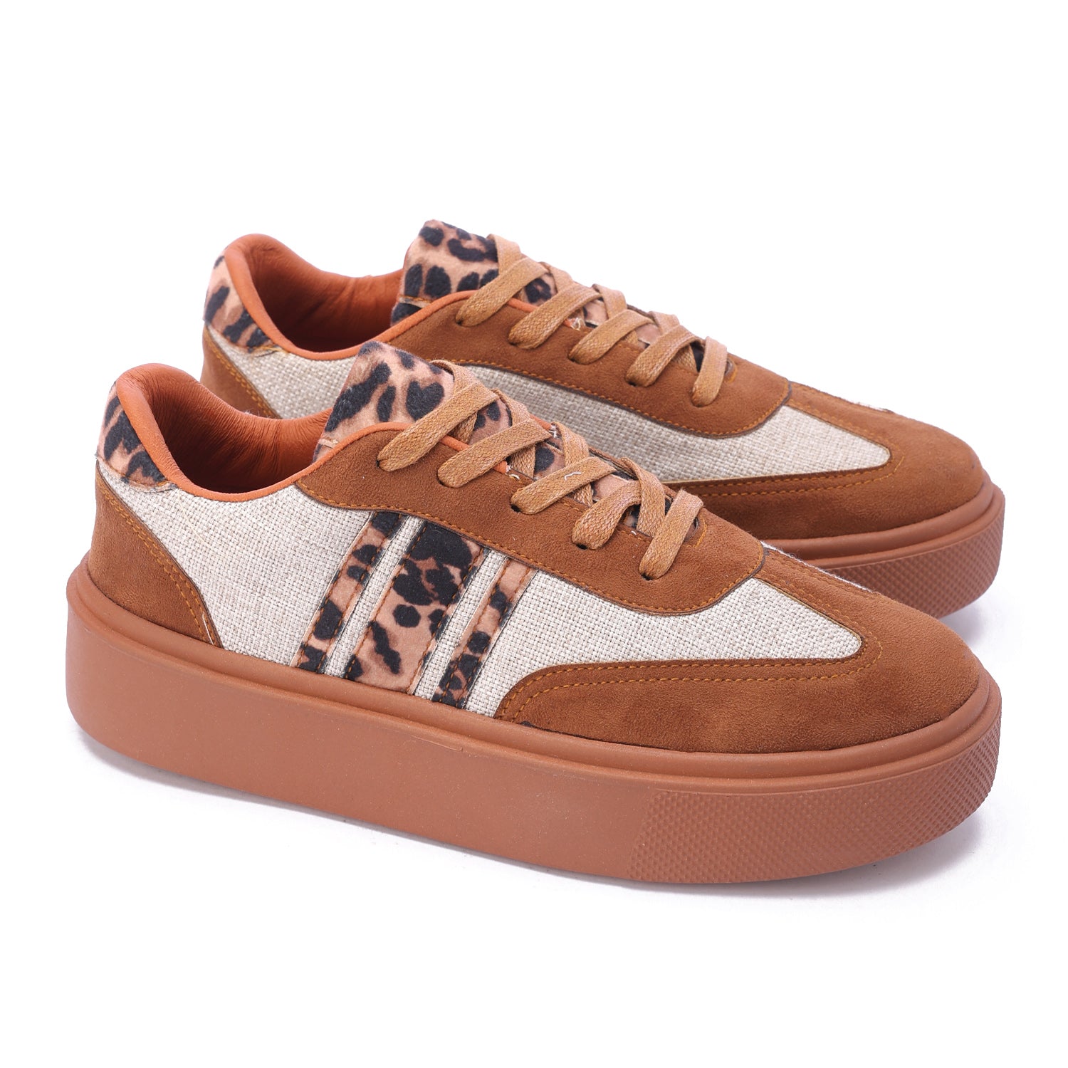 Roper Giddyup Leopard Jogger (Brown) - Women's Lace Up Suede Sneaker main image 0