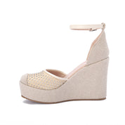 Wedge Strap Heels - Beige