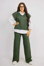 Contemporary Knit and Shirt Duo - Green
