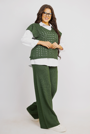 Contemporary Knit and Shirt Duo - Green