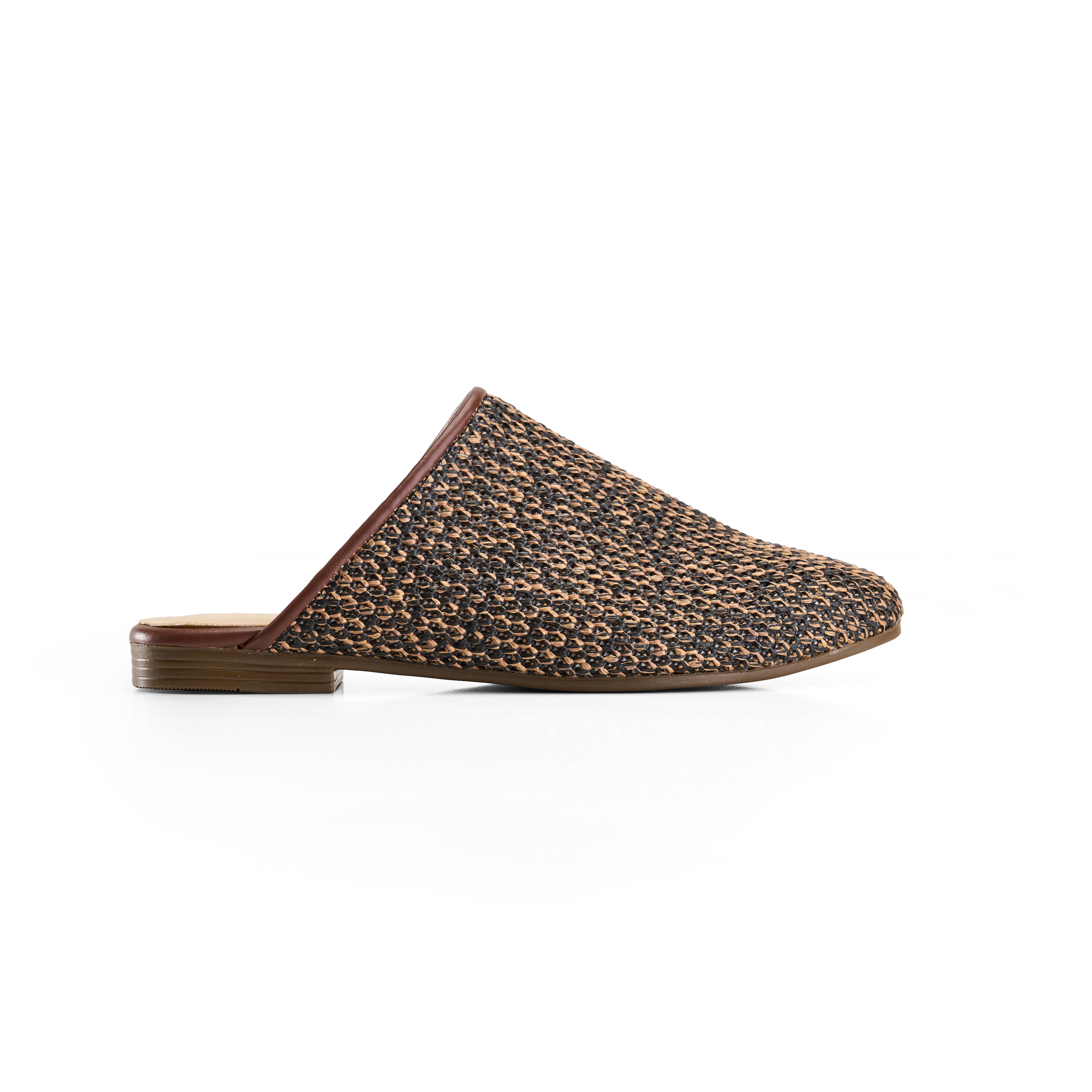 Woven Mule Clogs - Brown