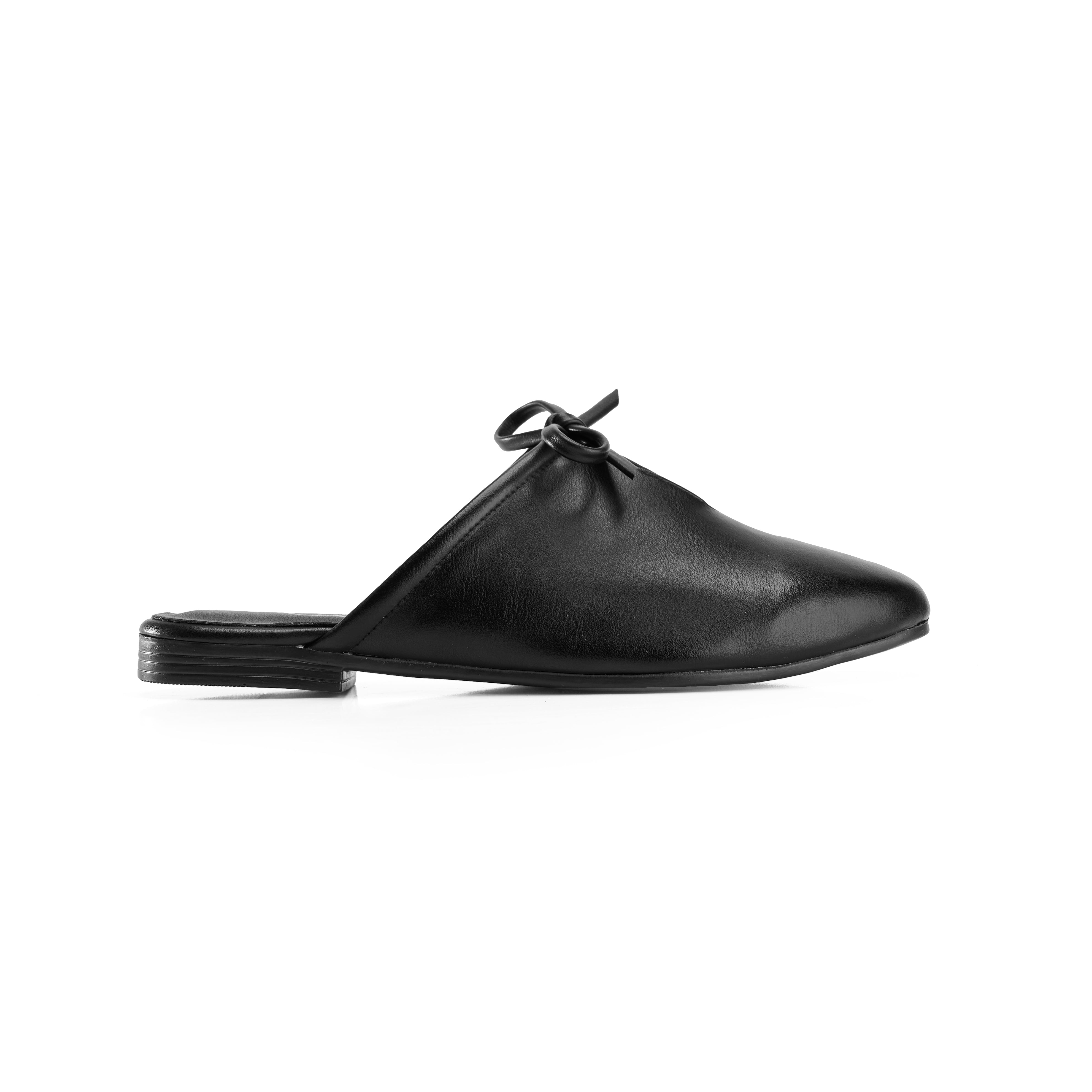 Ballet-Style Tie Mule - Black