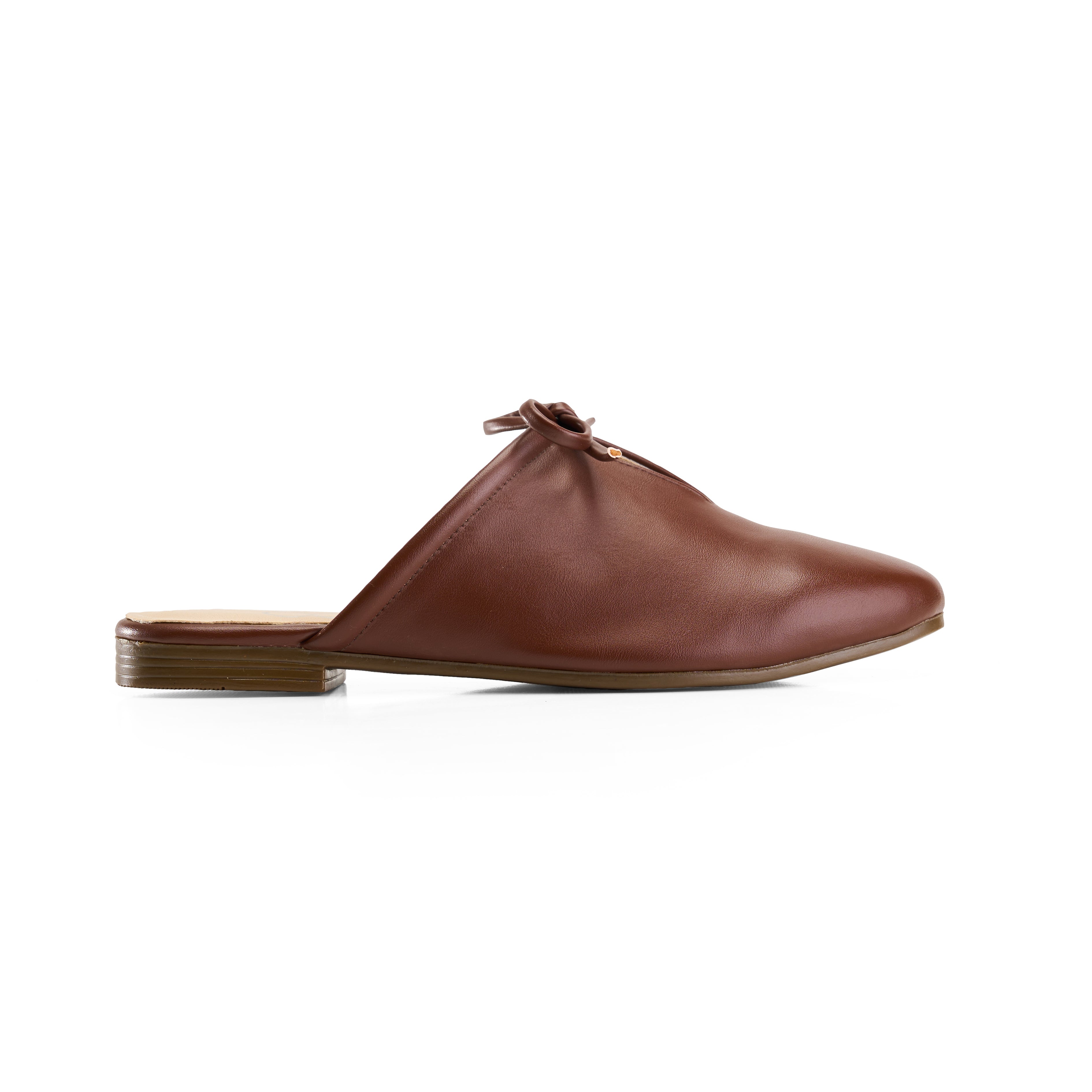 Ballet-Style Tie Mule - Brown