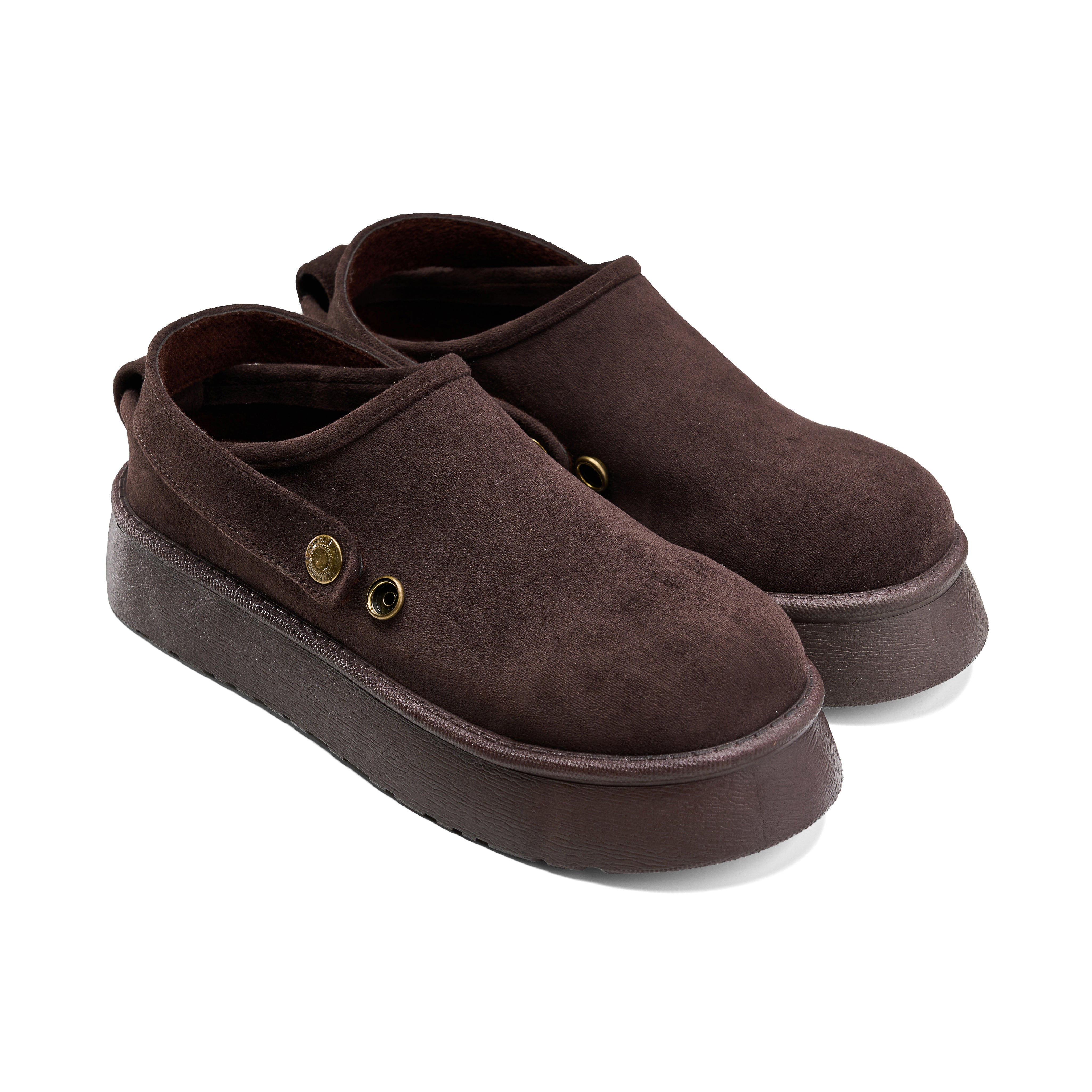 Chunky Sole High-Cut Clogs - Brown