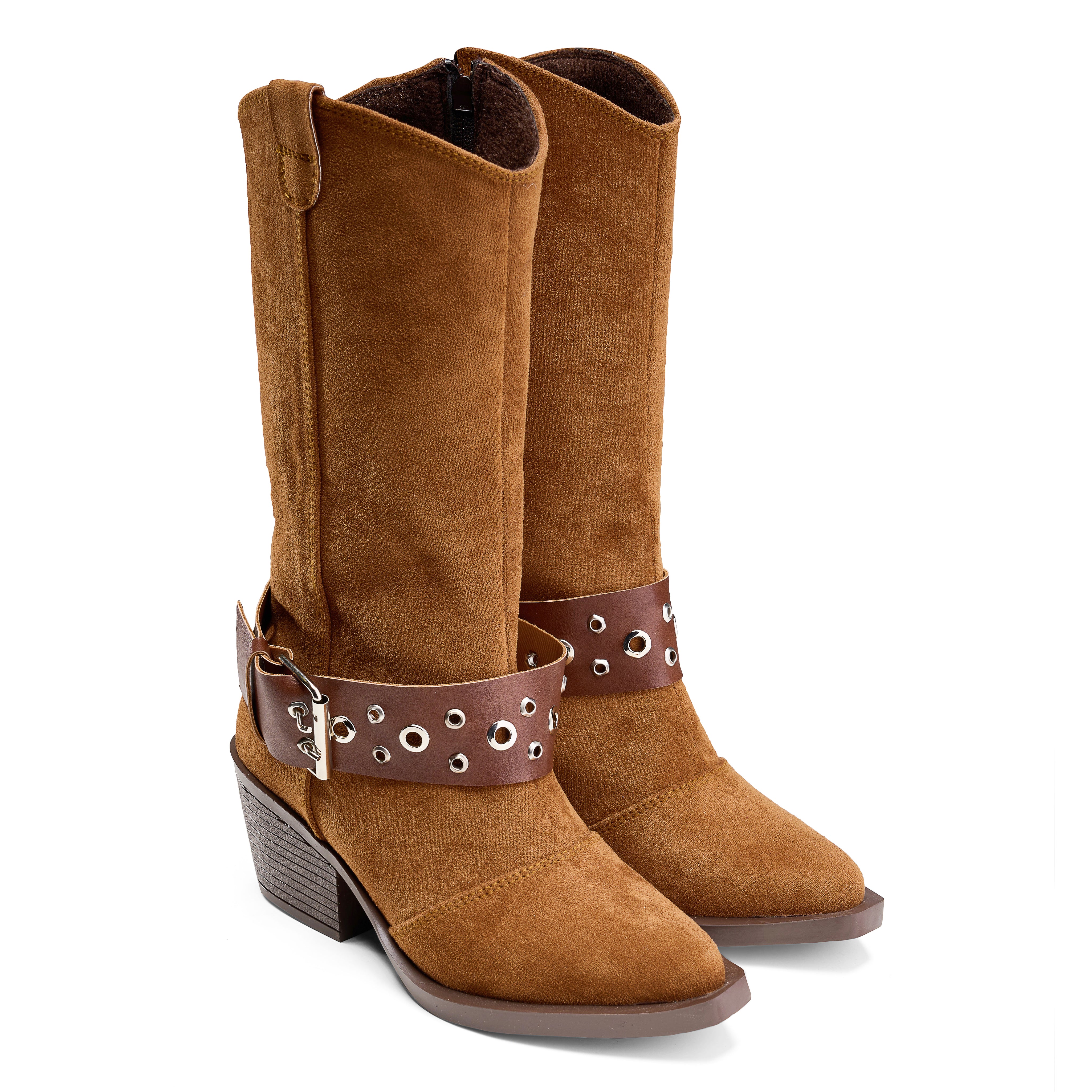 Suede Studded Harness Boot - Havan