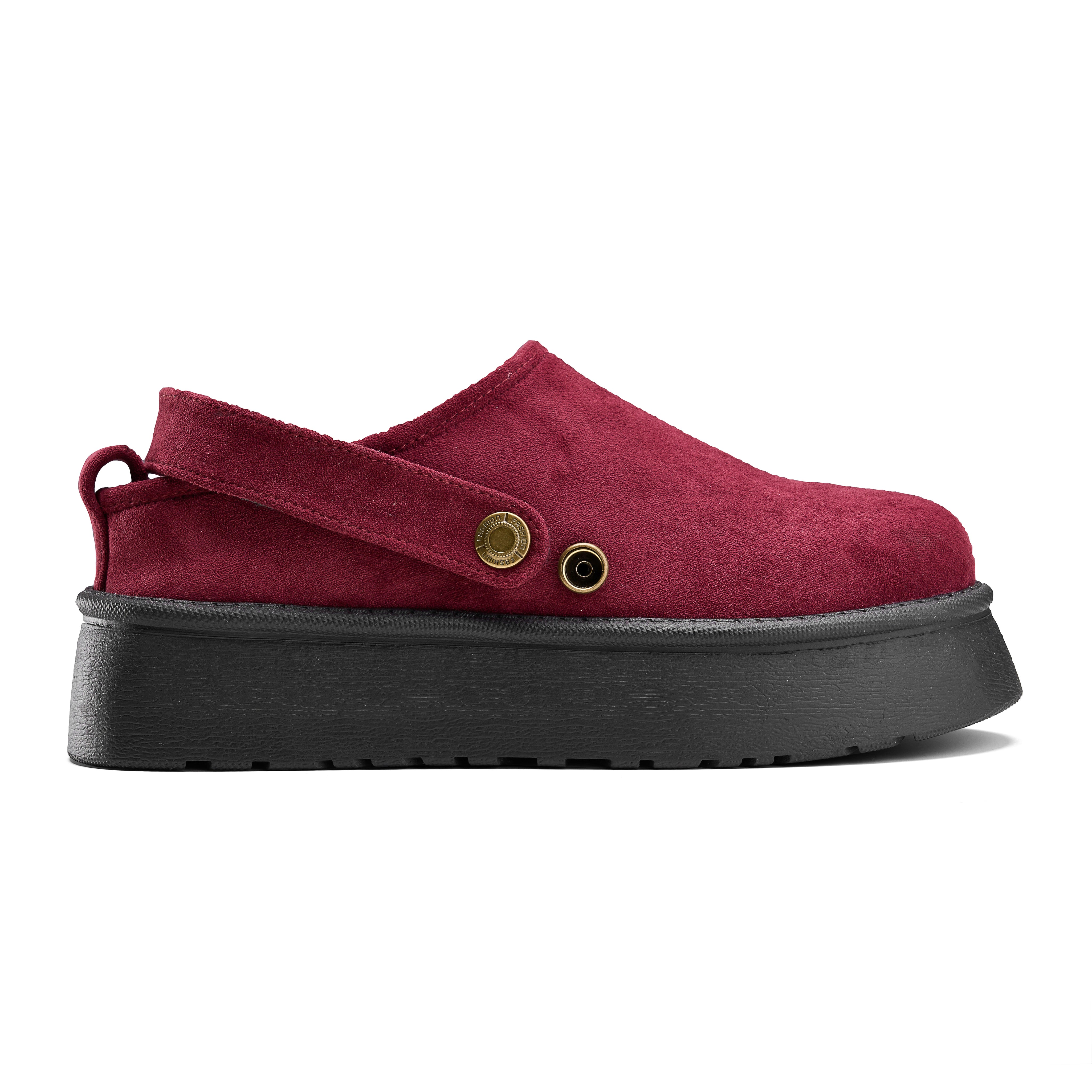 Chunky Sole High-Cut Clogs - Maroon