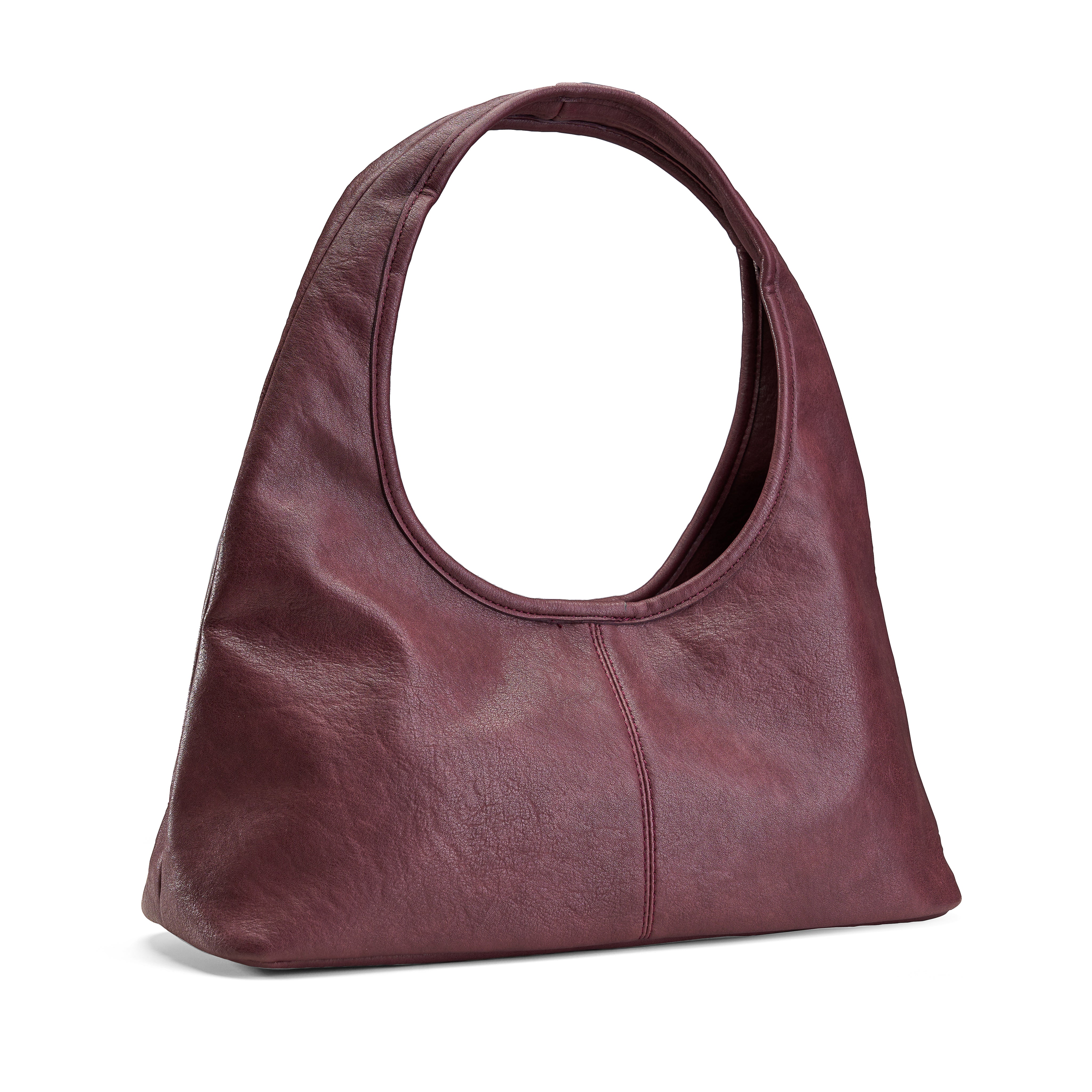 Soft Finish Half-Moon Bag - Maroon