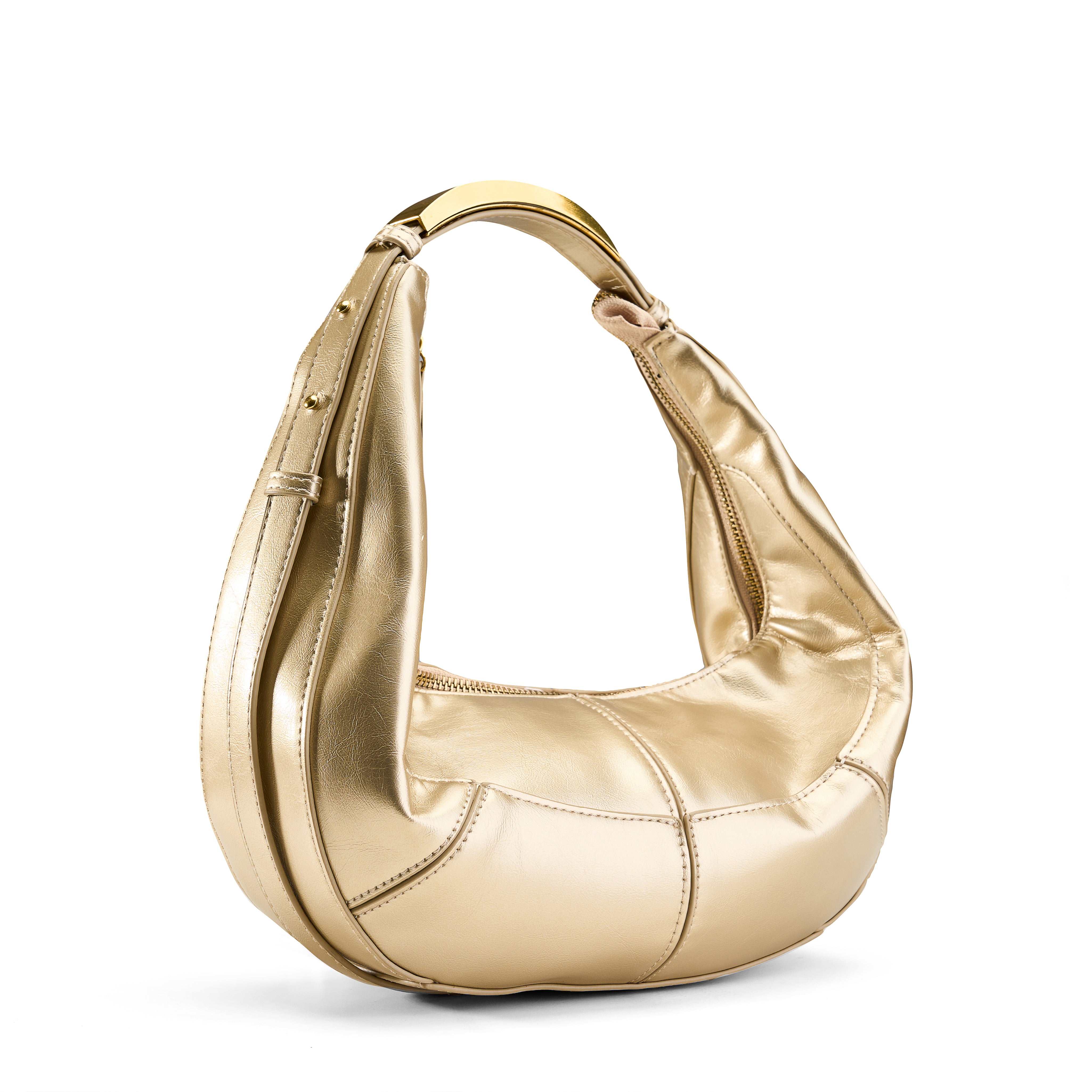 Structured Handle Hobo - Gold