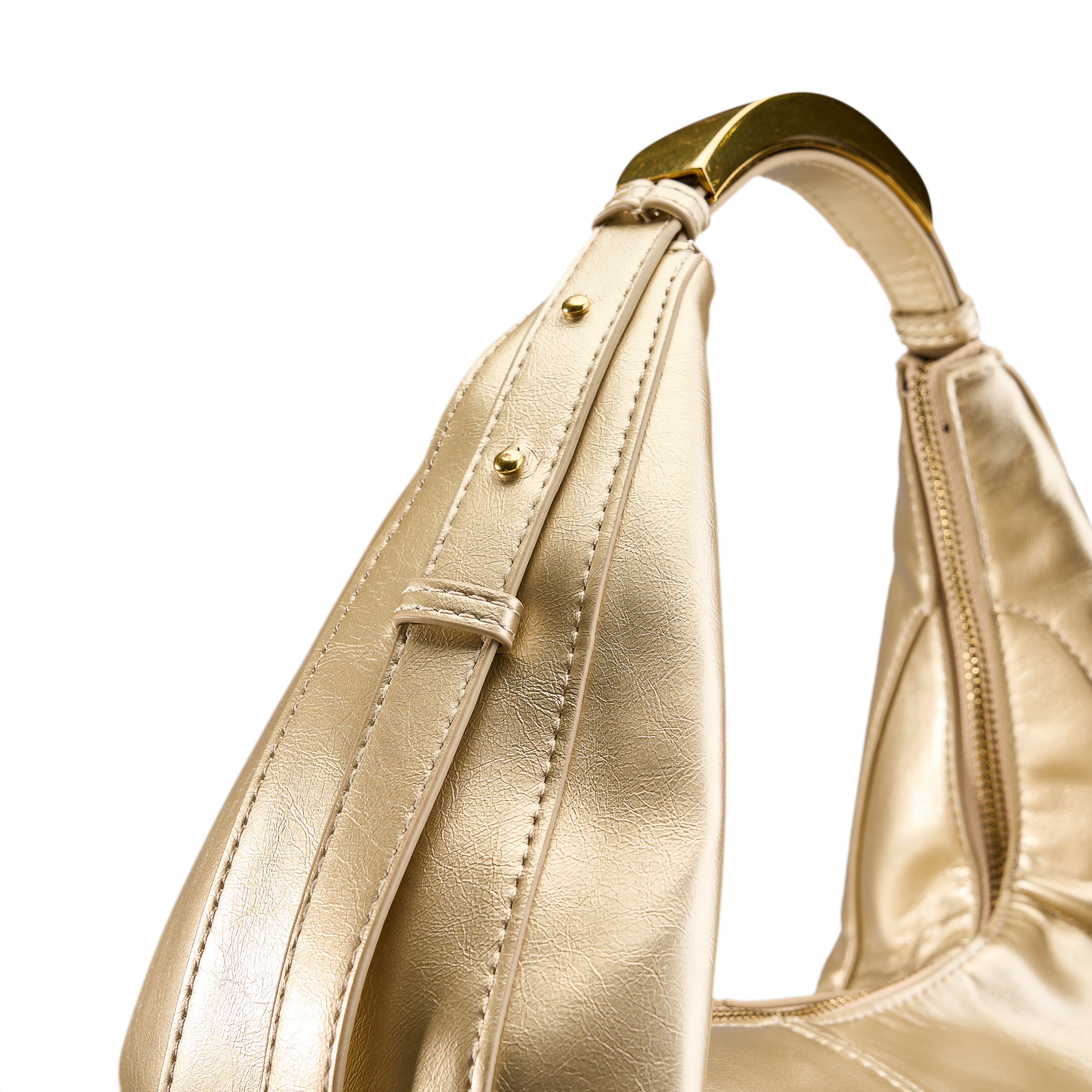 Structured Handle Hobo - Gold