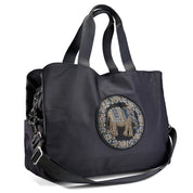 Beaded Elephant Crossbody - Black