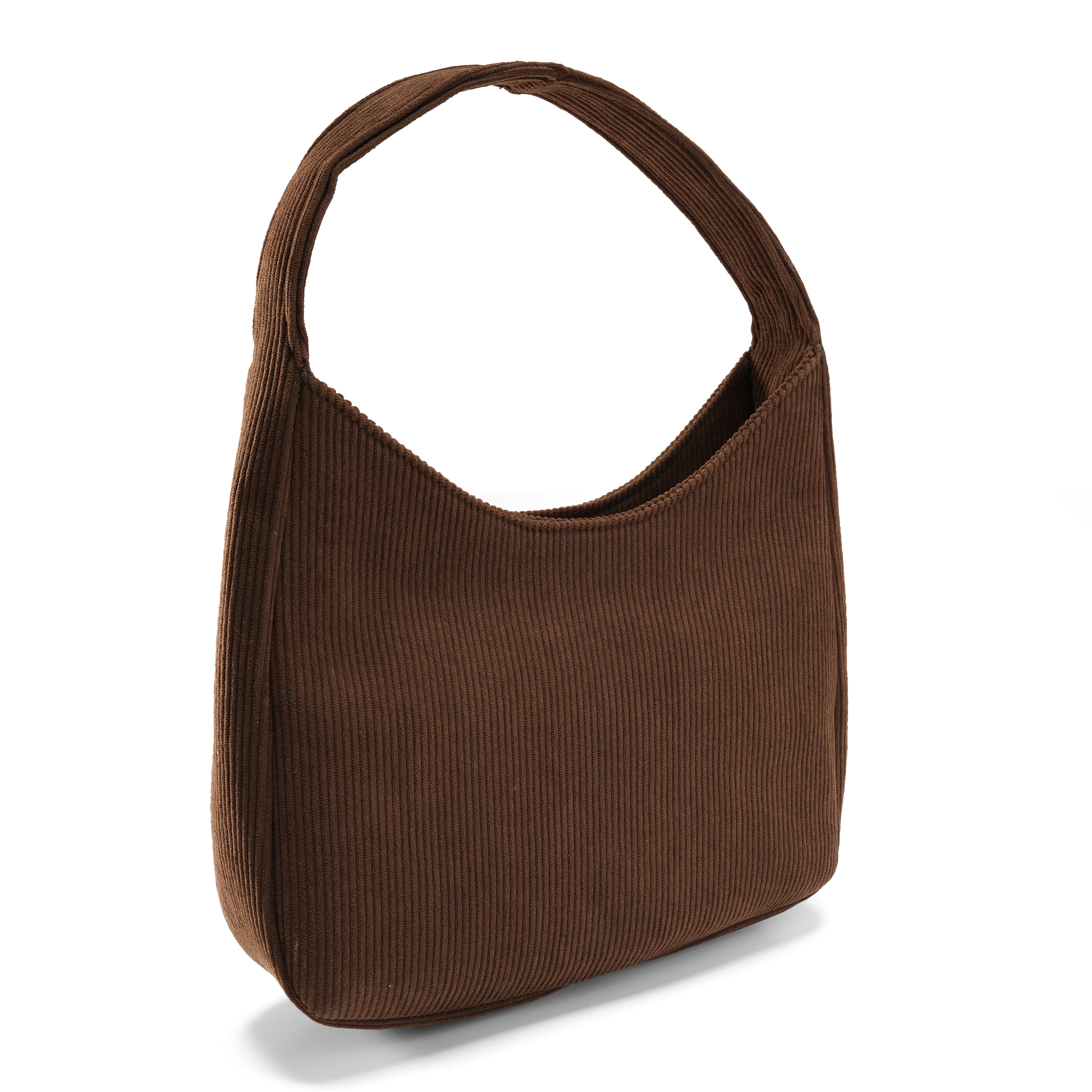 Corduroy Hobo Bag - Brown