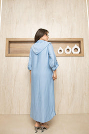 Button Path Nomad Dress - blue