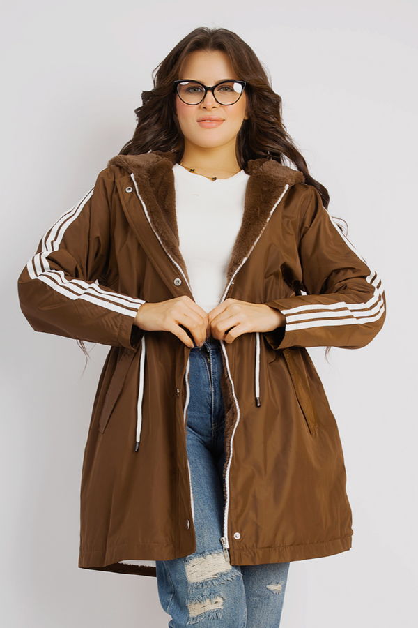 Ultimate Hooded Fur-Lined Jacket - Brown