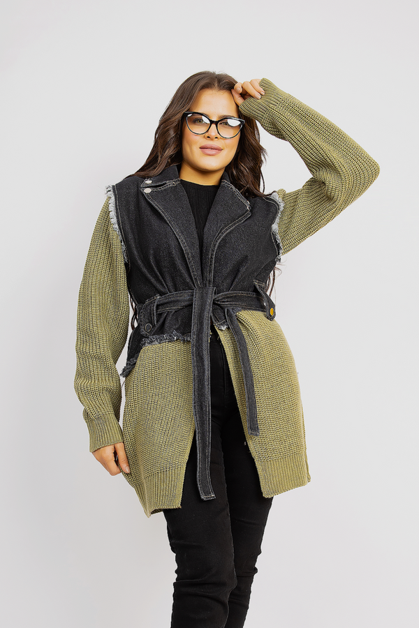 Wrap Belted Coat With Casual Elegance - Green