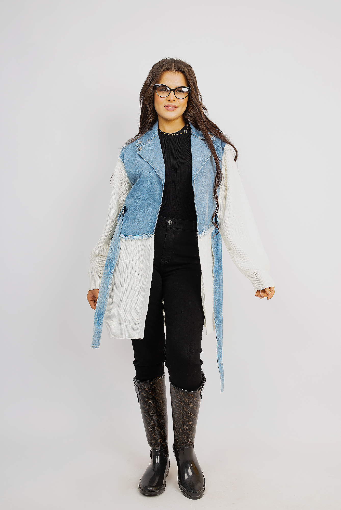 Wrap Belted Coat With Casual Elegance - White