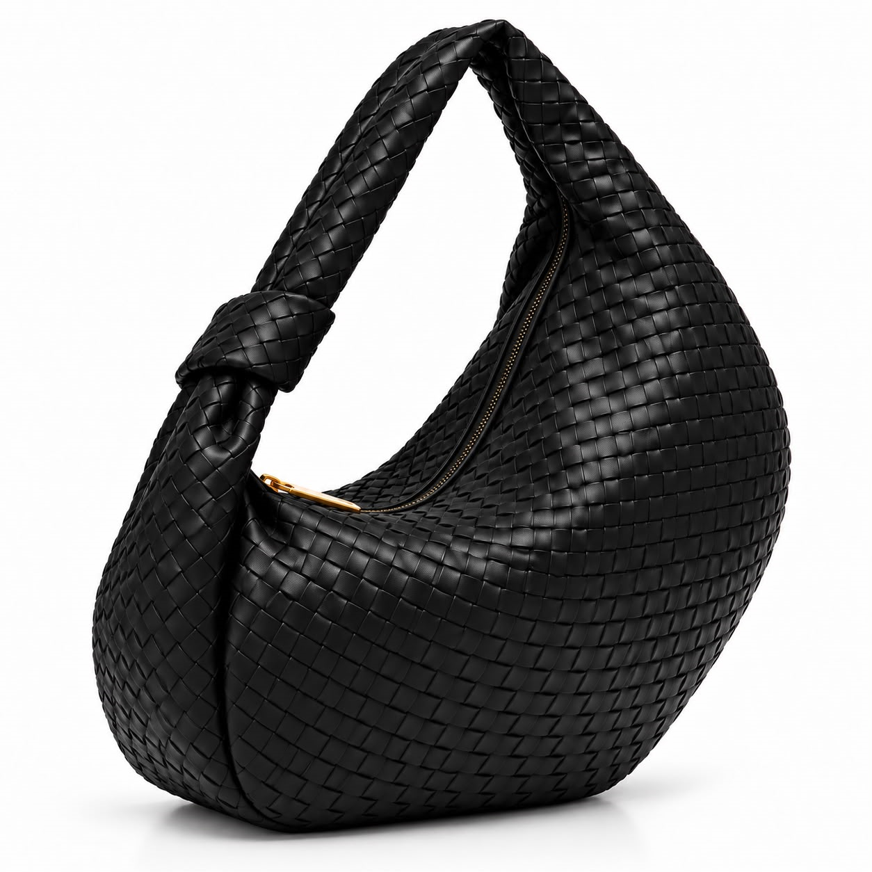 Naya Woven Hobo Bag – Black