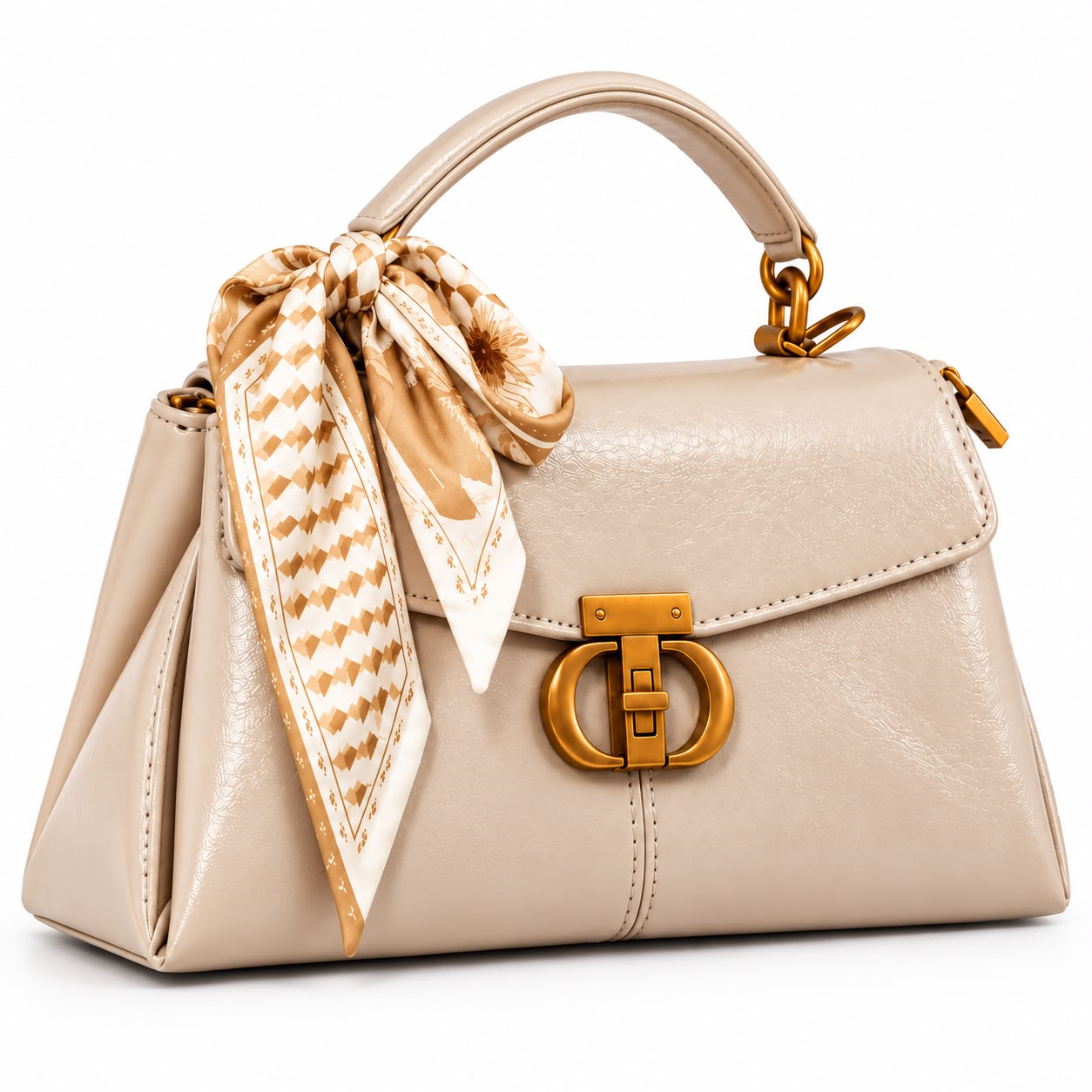 Celeste Scarf Handbag – Beige