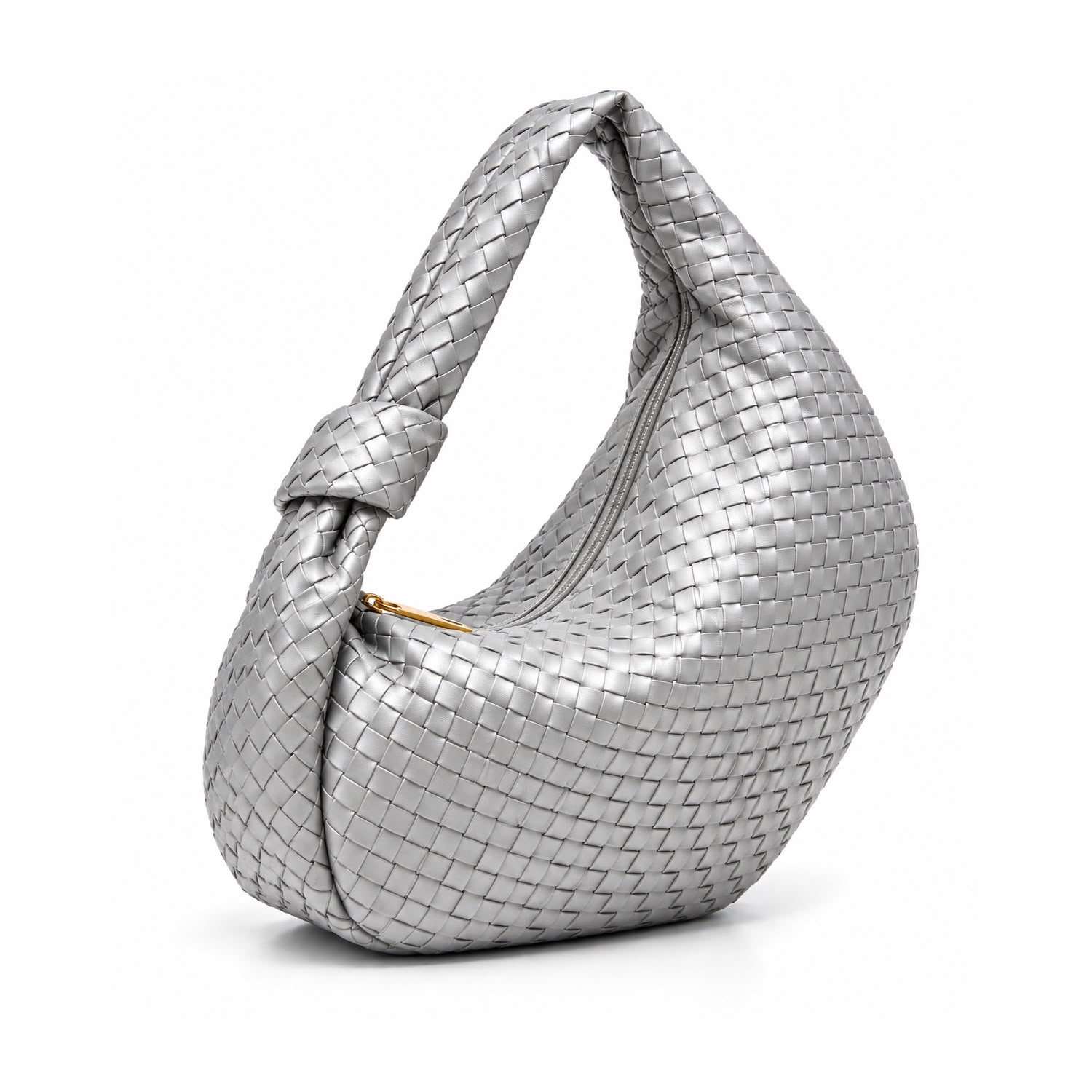 Naya Woven Hobo Bag – Silver