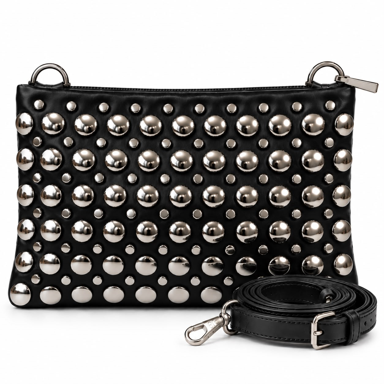 Nova Studded Clutch Bag – Black