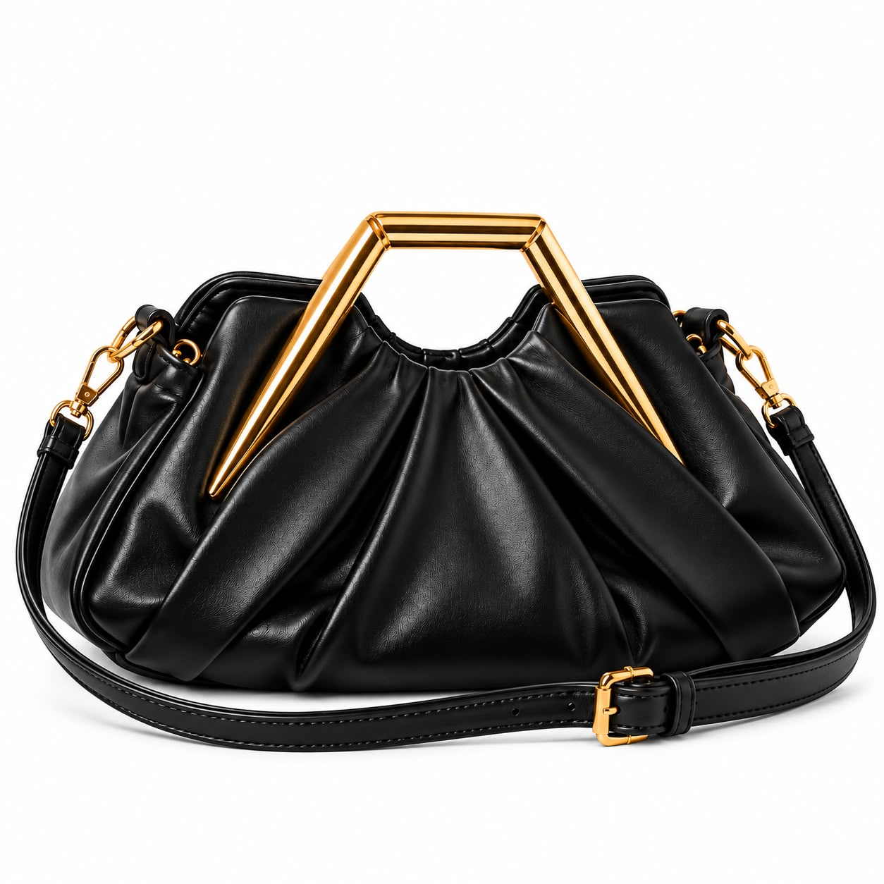 Valentina Pleated Handbag – Black