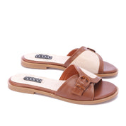 Buckle Slide Slipper-Camel