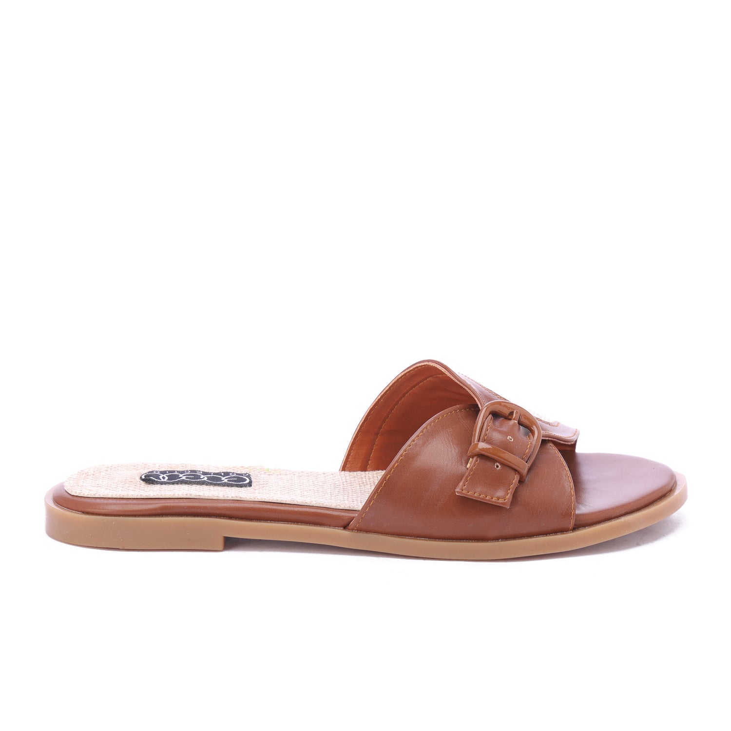 Buckle Slide Slipper-Camel