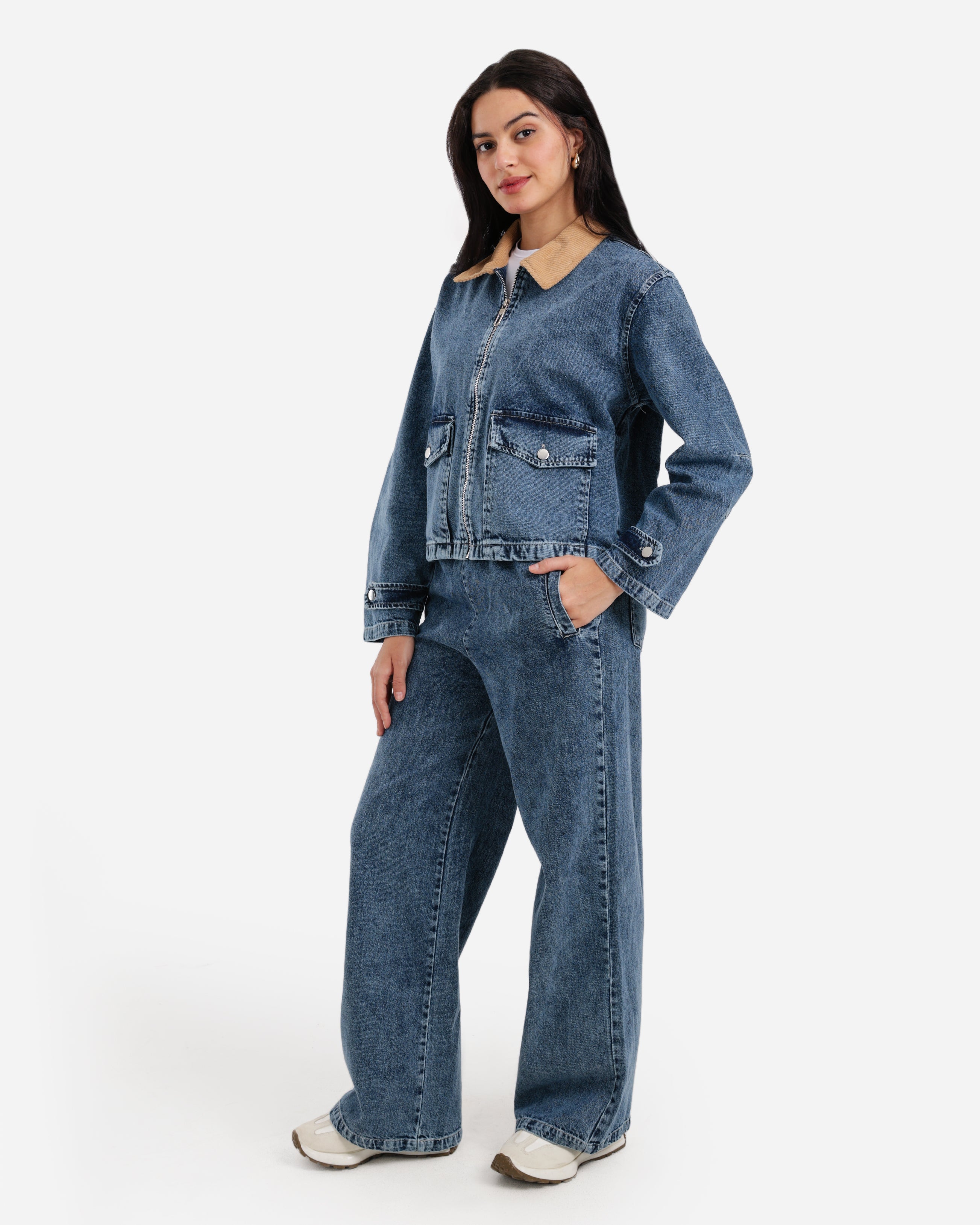 Denim Sherpa Set - Light