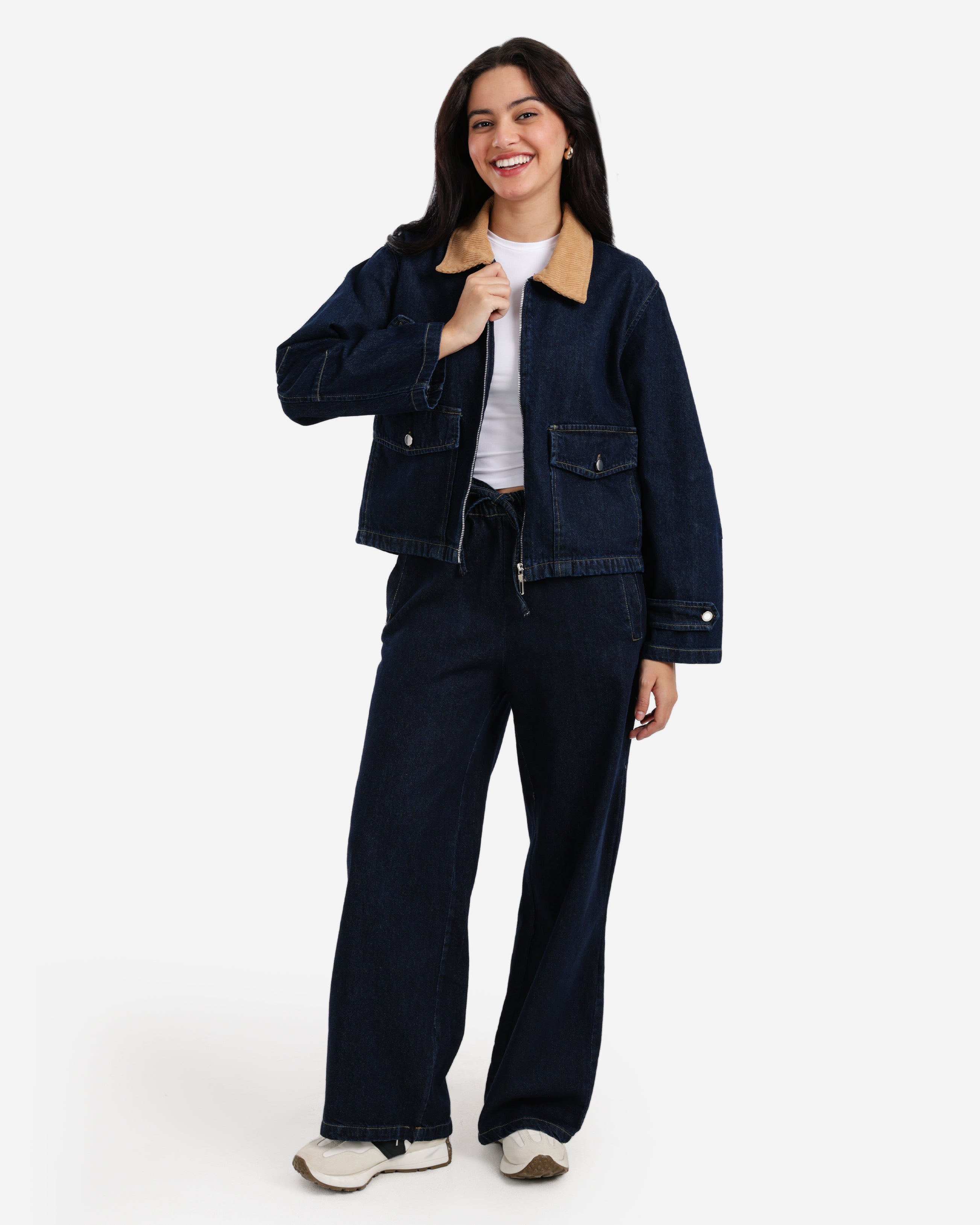 Denim Sherpa Set - Dark
