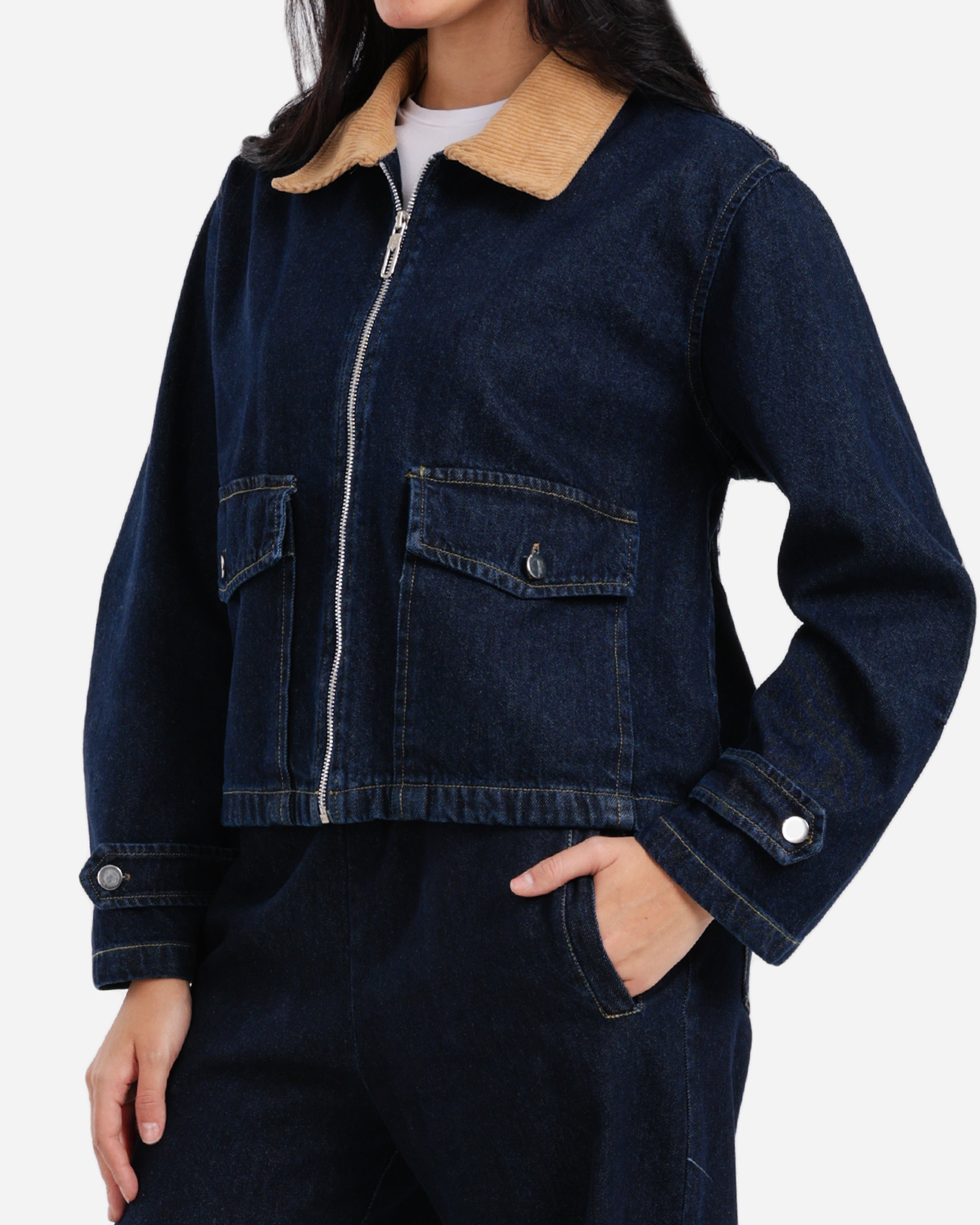 Denim Sherpa Set - Dark