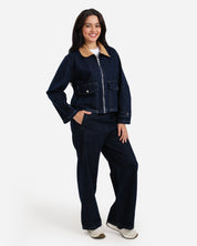 Denim Sherpa Set - Dark