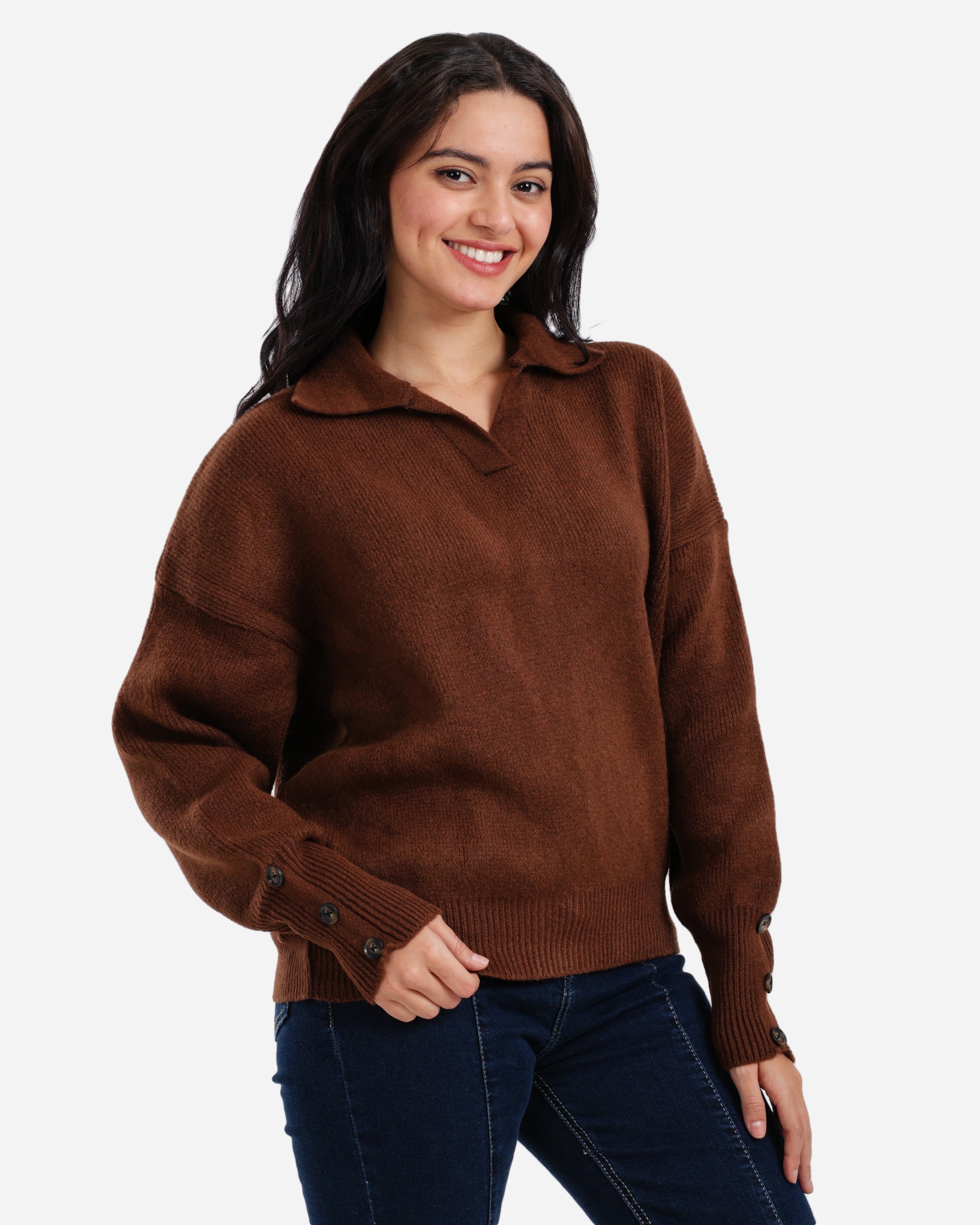 Soft Touch Pullover - Brown