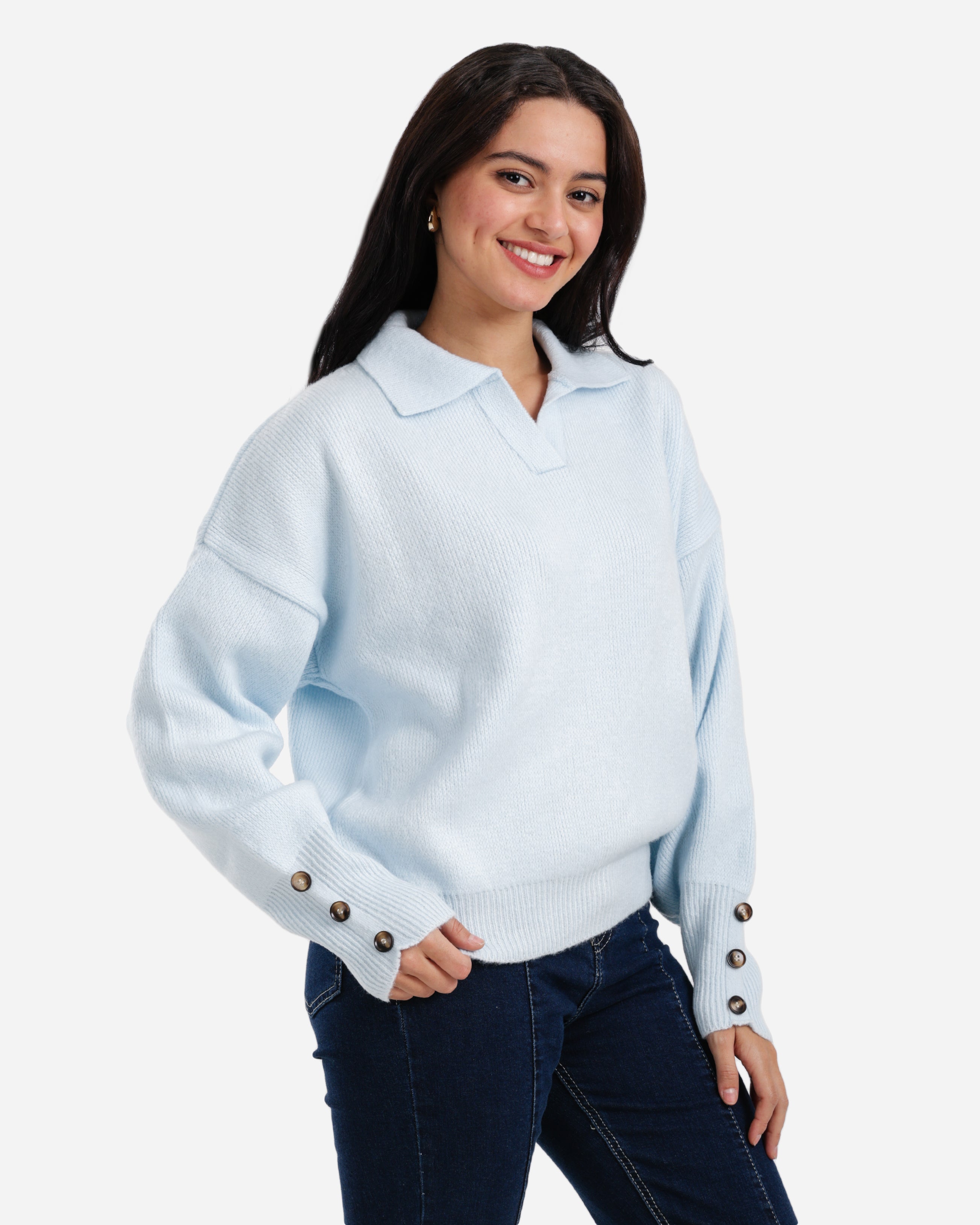 Soft Touch Pullover - Light blue
