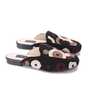 Embroidered Slip-On Mules-black