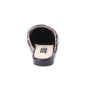 Embroidered Slip-On Mules-black