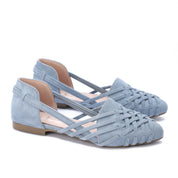 Flat Cut-Out Sandals-Blue