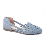 Flat Cut-Out Sandals-Blue