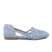Flat Cut-Out Sandals-Blue