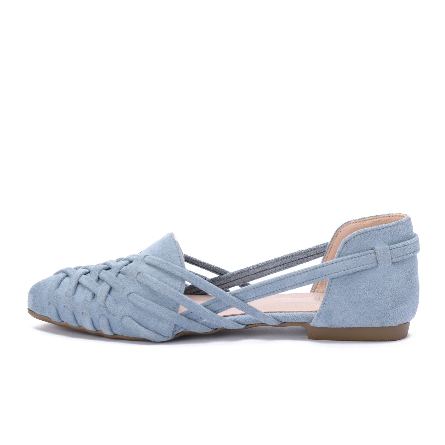 Flat Cut-Out Sandals-Blue