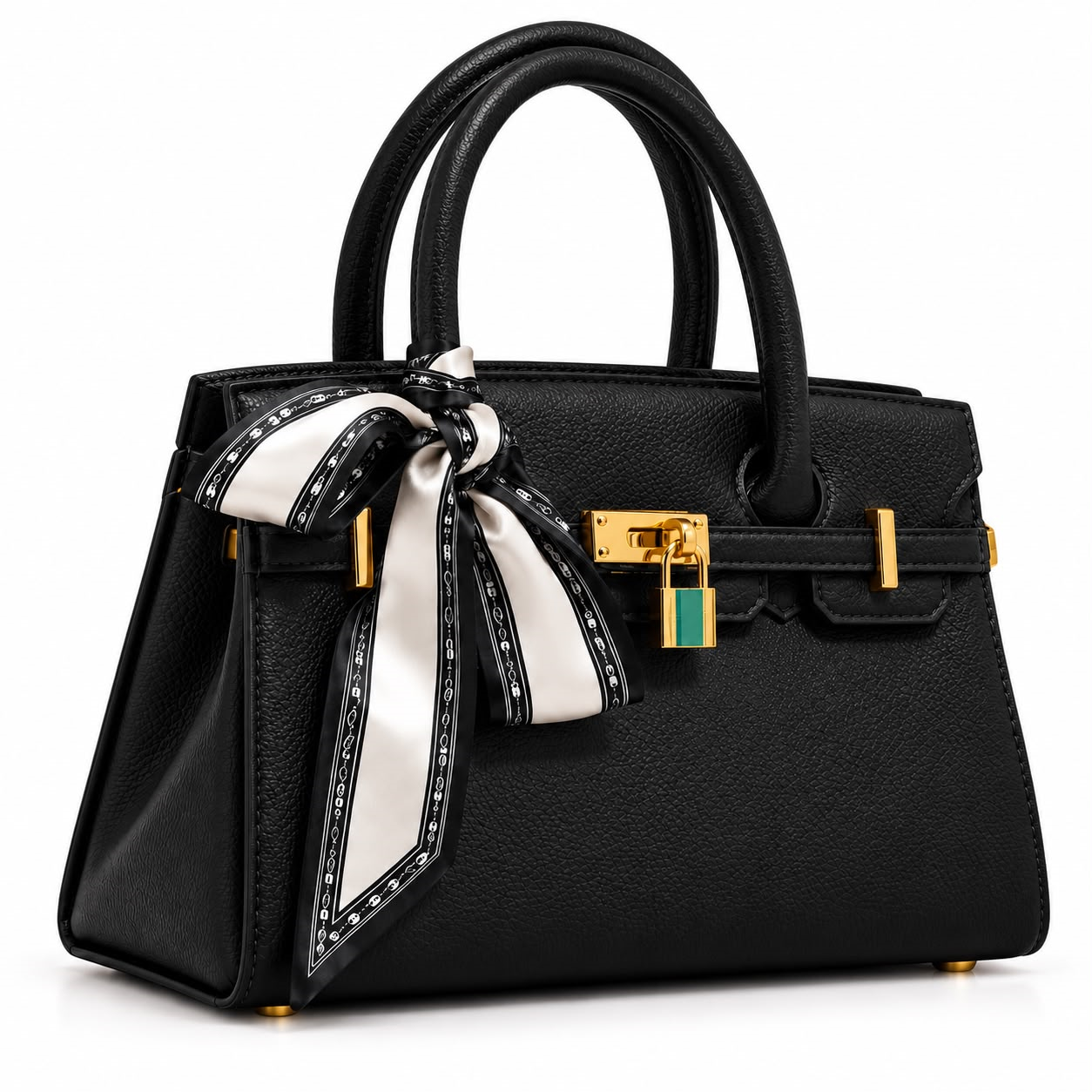Serena Scarf Handbag – Black