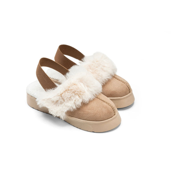 Suede Slingback Clogs - Cafe