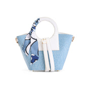 Circular Top Handle Bag - White