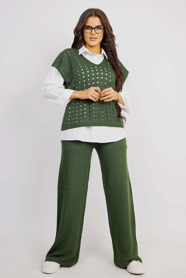 Contemporary Knit and Shirt Duo - Green