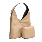 Minimalist Everyday Shoulder Bag - Black&Beige