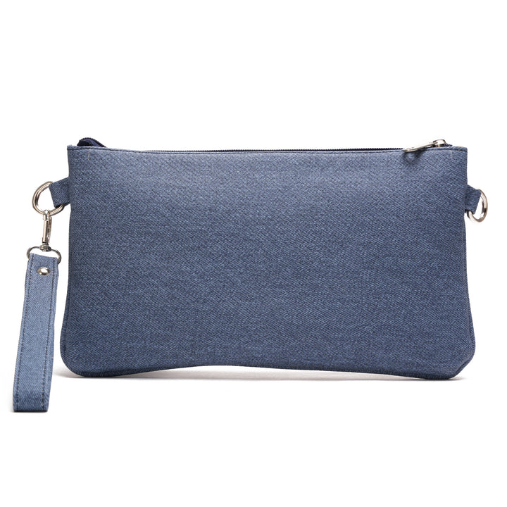 Blue jeans clutch and cross bag