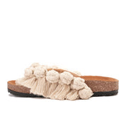 Beige Flip-flops featuring circles