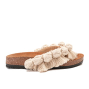 Beige Flip-flops featuring circles