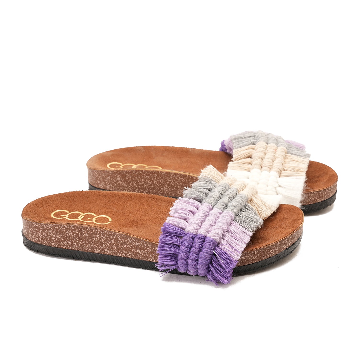 Beige Slippers with braided straps