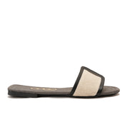 Black Flat slides with wide strap