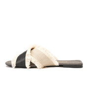 Black Flat slippers with two wide straps