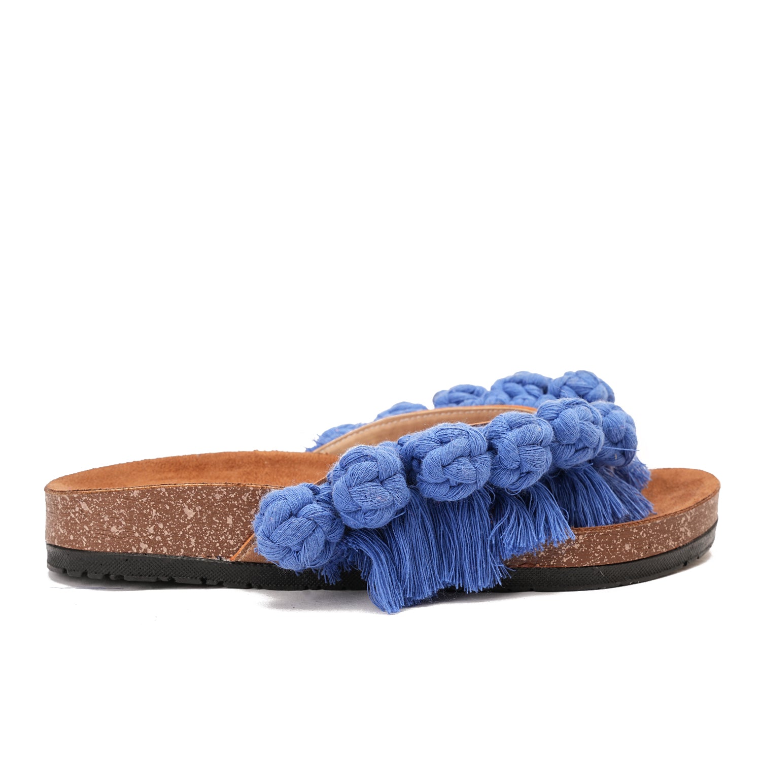 Blue Flip-flops featuring circles